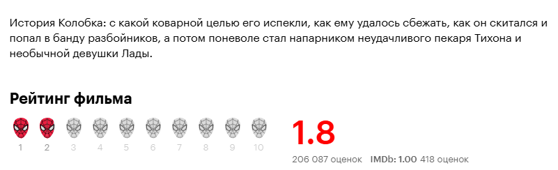 shaolinusi's tweet photo. кинопоиск просто изящнейше стебётся над колобком https://t.co/knZEbTxQkI