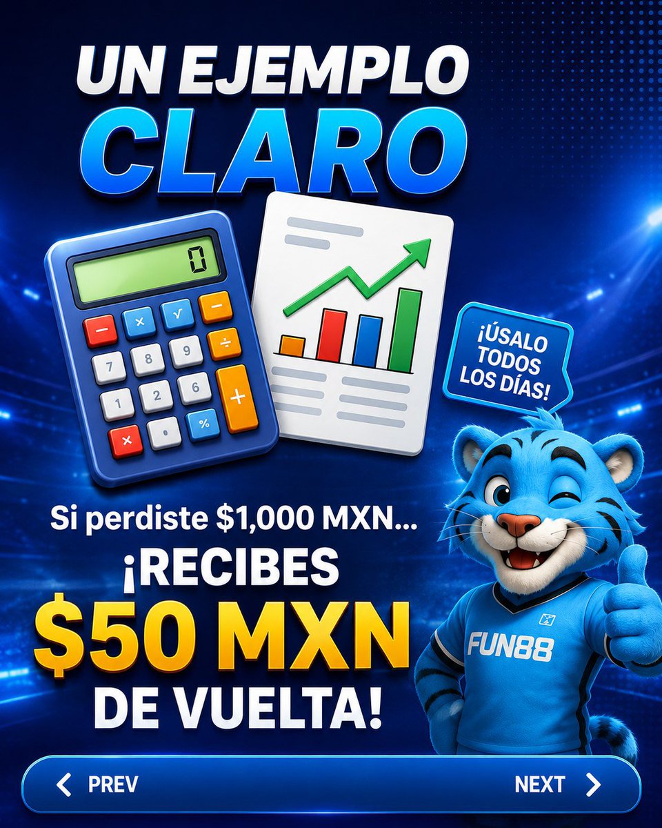 fun88mexico's tweet photo. 🎁 ¡Tu bono puede volver a ti! 💙
Si perdiste, recupera hasta $2,000 MXN y sigue jugando en FUN88. 🔥
👉 Ve a “Bono Rescate”, selecciona “Rescate” y ¡vuelve a jugar! 🎰
#FUN88 #CasinoOnline #Bono #México #maquinitas https://t.co/P6W01jo5Fv