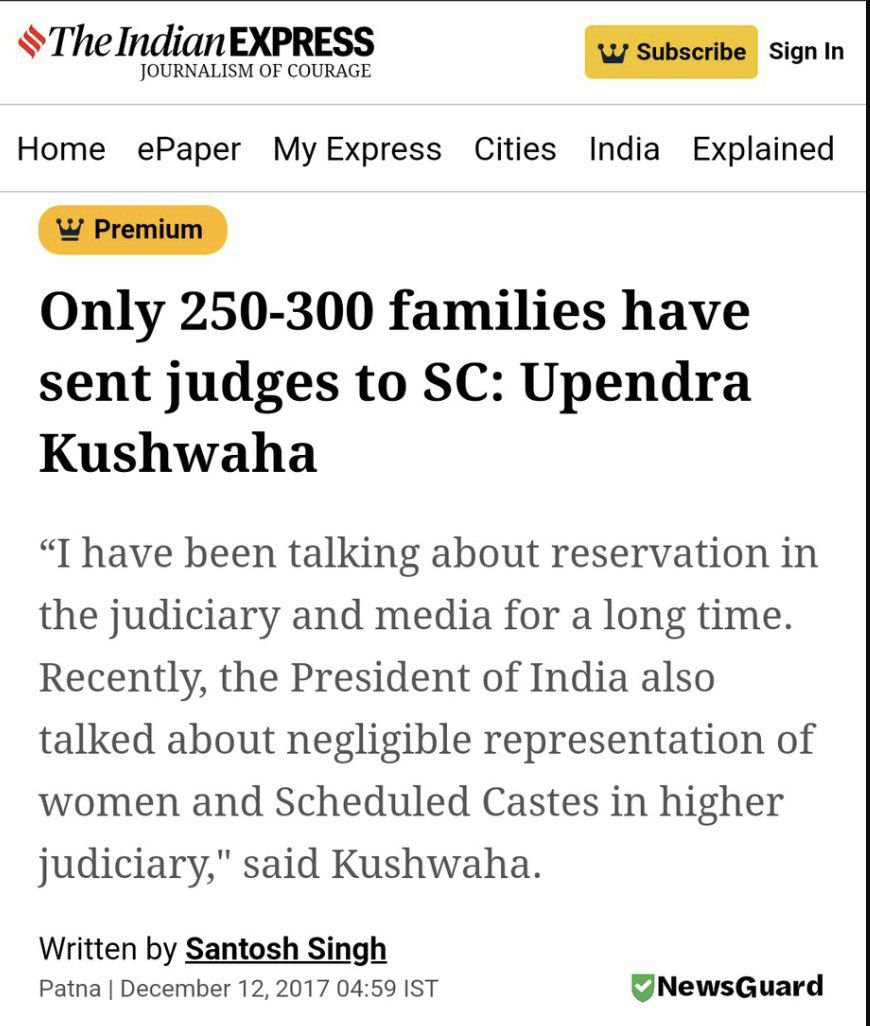 Jatav____'s tweet photo. 250–300 families sending judges to the Supreme Court? That’s not representation, it’s a closed club. The collegium’s opaque monopoly must end. Open the judiciary to real social representation. #AbolishCollegium https://t.co/p8seWVbhMG