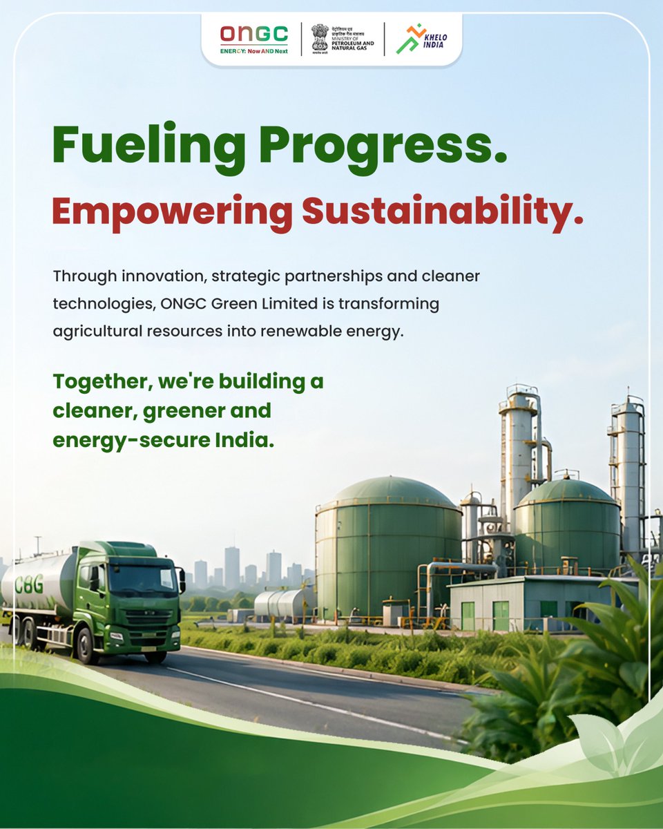ONGC_'s tweet photo. #GOBARdhan #GOBARdhanScheme #WasteToWealth #CBG #BioEnergy
#EnergyNowAndNext #YouAreEnergy
@PetroleumMin | @HardeepSPuri | @OfficeofHSP | @TheSureshGopi | @Secretary_MoPNG | @neerajmittalias https://t.co/2qs5GD0M9Q