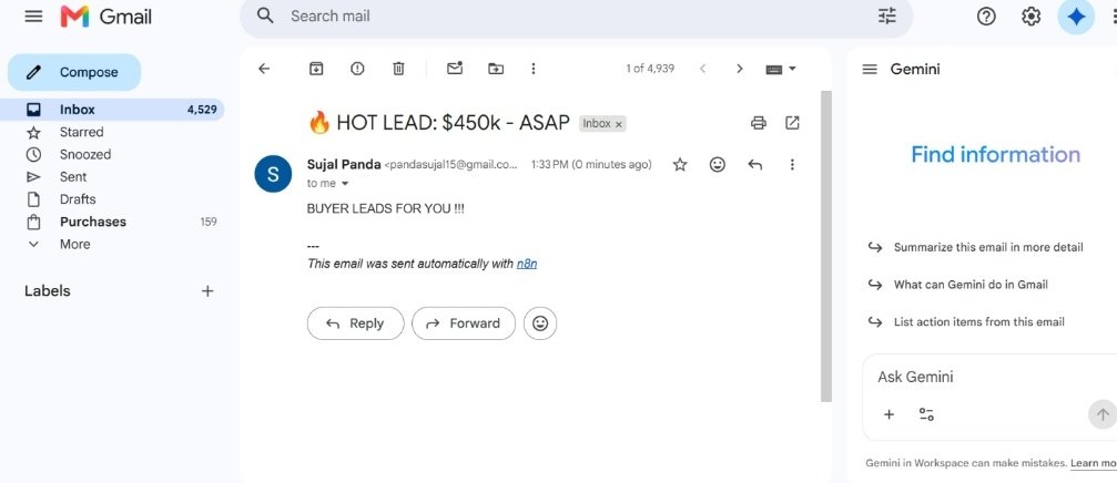 SujalPanda7's tweet photo. Day 2: Connected my self-hosted AI lead engine to Google Sheets &amp; Gmail ⚡
1️⃣ Fixed LLM JSON extraction in FastAPI
2️⃣ Mapped data straight to CRM
3️⃣ Set conditional n8n routing for instant 🔥 HOT lead email alerts!
Pipeline is live. 🚀
#BuildInPublic #AIAutomation https://t.co/nnbyz3v38W