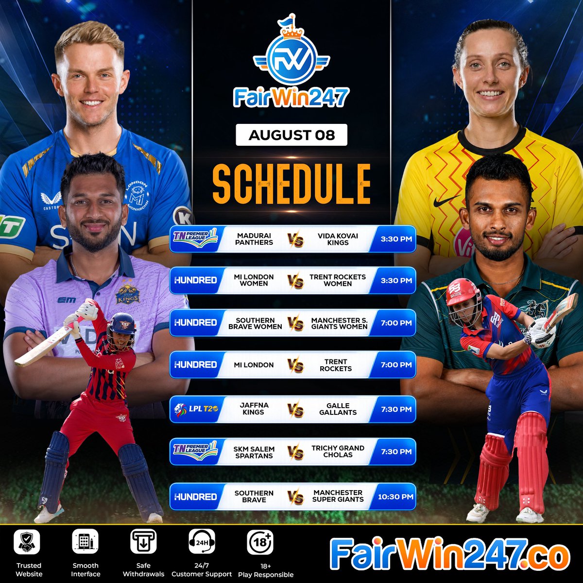 wristofkohli's tweet photo. A full day of exciting matches, big moments, and plenty to look forward to.
Who are you backing today?

Win big on https://t.co/Re1Dx9f28r https://t.co/kpTLJCGrP4