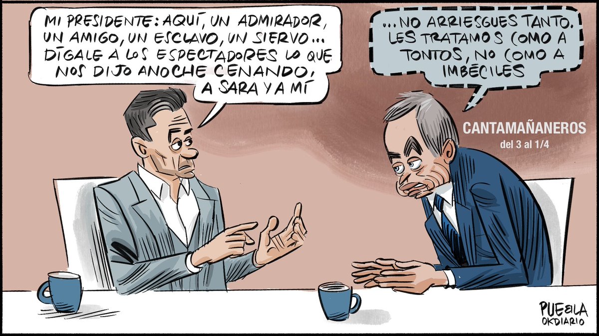 PUEBLAdibujante's tweet photo. Con tintes épicos, cuasi marvelianos, en plan Endgame, pero no le falta razón en lo que describe. Aunque le ha faltado confesar que él forma parte activa de todo ello y que se marcha precisamente para organizar esa batalla final que librará antes de las elecciones. https://t.co/MorAaIxIHX