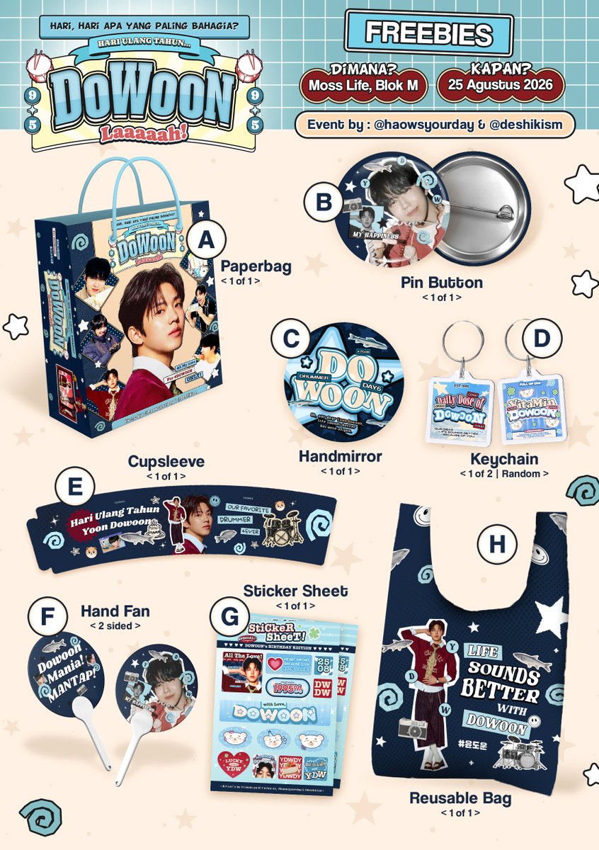 haowsyourday's tweet photo. @deshikism Freebies udah di-spill, masa iya nggak dateng? 👀💙🐶
Yuk langsung isi form RSVP sekarang, Slot terbatas ya guys!🥁🎣

Dowoon Birthday Cafe Event
📍 Moss Life, Taman Literasi Blok M
📅 Selasa, 25 Agustus 2026
🎟️ HTM: IDR 85.000
📝 RSVP: https://t.co/2vTd0n7Zdm https://t.co/vZGWnkKgmA