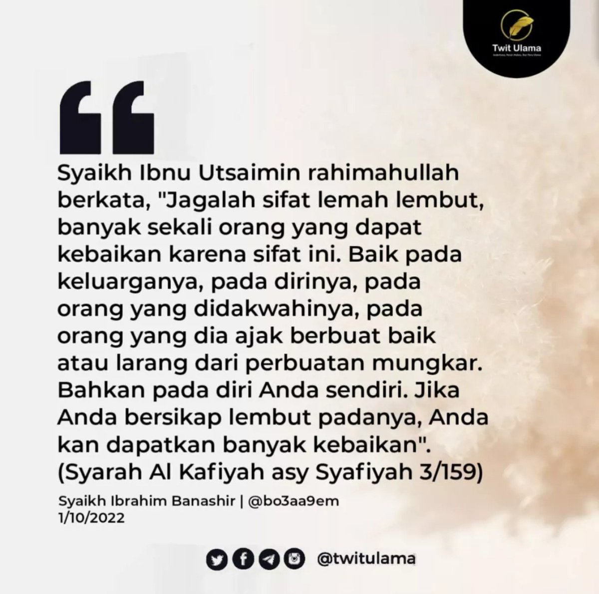 AmrullahAK's tweet photo. Jangan jadi orang yang keras hatinya, lisannya, maupun perangainya. Upayakan untuk bersikap lemah lembut pada setiap keadaan, insya Allah kebaikan akan engkau dapatkan. https://t.co/qZqhCpU5kR