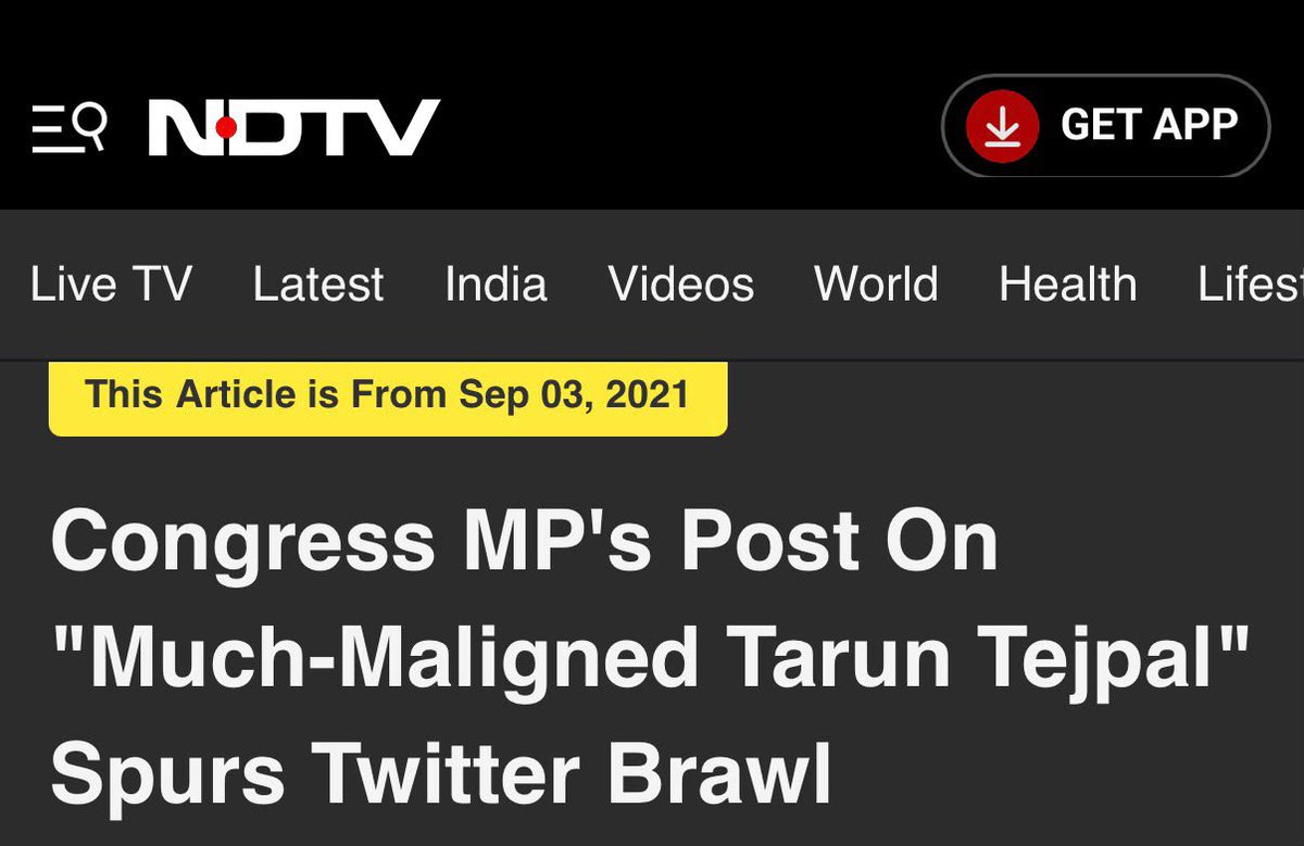 desi_thug1's tweet photo. Congress leaders &amp; supporters shielded Tarun Tejpal, gave him platforms &amp; honours despite the charges

Bombay HC has now overturned the acquittal &amp; sentenced him to 10 years

Why is Congress is Now Silent on This ?

#Balatkaricongress https://t.co/ZUN2XxteR0