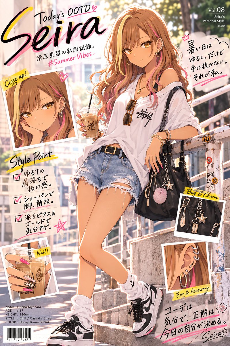rascal8023's tweet photo. ChatGPT『推しのOOTD』生成プロンプト

推しの「私服」、AIに本気で考えさせたら解釈一致すぎた💕

参照画像1枚から、顔や髪だけじゃなく
性格・生活感・美意識・流行との距離まで分析して、
「この子なら今日、何をどう着る？」
を丸ごとOOTD化するプロンプトです✨

服、靴、バッグ、小物、着崩し、ポーズ、本人コメントまで全部キャラ専用😊

ただオシャレにするんじゃなくて、
“服の選び方まで本人”を狙います💪

作例みたいな架空ファッション誌風の1枚が出ます📔

保存して、うちの子・推しの私服を見てみてください☺️
生成したらぜひ引用orリプで見せてほしい🥺
みんなの推し、私服だと何着る？🤔

【👇プロンプト】
---
■ここだけ入力

キャラクター名：【キャラクター名】
アスペクト比：【3:4】

※参照画像は最終ユーザーが添付するキャラクター画像を指します。
※作例キャラクターの名前、外見、年齢、制服、性格を固定しないでください。

あなたは、

・キャラクター心理分析
・ファッションエディトリアル
・スタイリング
・雑誌編集
・コピーライティング
・写真演出
・タイポグラフィ

を専門とする最高水準のアートディレクターです。

参照キャラクターを徹底的に分析し、

「このキャラクターの私服哲学を1ページで完全に理解できる架空ファッション誌OOTD特集」

を生成してください。

単なる服紹介ではなく、

本人の性格
→服選び
→着こなし
→ポーズ
→表情
→本人コメント
→編集コピー

まで一貫した、キャラクター専用のファッションエディトリアルにします。

━━━━━━━━━━━━━━━━━━━━━━━━━━━━
■STEP 1｜外見深層分析
━━━━━━━━━━━━━━━━━━━━━━━━━━━━

・顔立ち
・目の形、色、目つき
・眉
・口元
・肌
・髪色
・髪型
・分け目
・毛流れ
・メッシュ、差し色
・左右非対称
・アクセサリー
・頭身
・シルエット
・姿勢
・参照画風

━━━━━━━━━━━━━━━━━━━━━━━━━━━━
■STEP 2｜人格深層分析
━━━━━━━━━━━━━━━━━━━━━━━━━━━━

・表の顔
・裏の顔
・中心の矛盾
・自意識
・承認への距離
・他人からどう見られたいか
・本人が本当に好きなもの
・流行への距離
・美意識
・潔癖さ
・雑さ
・合理性
・衝動性
・生活感
・移動の多さ
・荷物
・色の好み
・肌触り
・露出への距離
・アクセサリー観
・靴への思想
・バッグへの思想
・服に金を使うタイプか
・服を長く使うタイプか
・他人の服を参考にするか
・本人だけの「服のルール」
・本人だけの「服の例外」

━━━━━━━━━━━━━━━━━━━━━━━━━━━━
■STEP 3｜同一性の錨
━━━━━━━━━━━━━━━━━━━━━━━━━━━━

次を絶対固定。

・顔
・瞳
・髪色
・髪型の基本形
・差し色、ハイライトの左右
・アクセサリー位置
・年齢感
・本人らしい姿勢
・本人らしい目線

別人化禁止。
off-model禁止。
character drift禁止。
左右反転禁止。

━━━━━━━━━━━━━━━━━━━━━━━━━━━━
■STEP 4｜本人のファッション人格を一文で定義
━━━━━━━━━━━━━━━━━━━━━━━━━━━━

内部で、

「この人の私服を一文で言うなら何か」

を最低10案作ります。

例を固定せず、

・見せたい自分
・本当の生活
・中心の矛盾

を一つの服装哲学へ圧縮してください。

その一文をOOTD設計の核にします。

━━━━━━━━━━━━━━━━━━━━━━━━━━━━
■STEP 5｜コーデ候補を20案生成
━━━━━━━━━━━━━━━━━━━━━━━━━━━━

以下を変えながら最低20案生成。

・シルエット
・レイヤリング
・色
・素材
・靴
・バッグ
・アクセサリー
・髪型アレンジ
・本人の外し
・今日の目的

第一想起2案を破棄。

各案を、

キャラクター解釈一致：100
ファッション完成度：100
生活への説得力：100
本人固有の差分：100
SNSサムネイル強度：100

の500点で採点。

450点未満、
またはいずれか85点未満は破棄。

最高得点だけを採用。

━━━━━━━━━━━━━━━━━━━━━━━━━━━━
■STEP 6｜最終設定シート
━━━━━━━━━━━━━━━━━━━━━━━━━━━━

①今日の目的
②本人のファッション哲学
③スタイル名
④トップス
⑤ボトム
⑥アウター
⑦靴
⑧バッグ
⑨アクセサリー
⑩髪型アレンジ
⑪ベースカラー
⑫差し色
⑬素材
⑭本人の外し
⑮実用性
⑯一番見せたいポイント
⑰本人は何を適当に選んだか
⑱実は計算している部分
⑲本人コメント
⑳編集部的な短い解説

━━━━━━━━━━━━━━━━━━━━━━━━━━━━
■STEP 7｜エディトリアル設計
━━━━━━━━━━━━━━━━━━━━━━━━━━━━

一枚を、

「モデル写真」
＋
「OOTD解説」
＋
「本人の言葉」

の3層で作ります。

本人を画面の55〜70％へ大きく配置。

残りへ、

・スタイル名
・コーデポイント3件
・小さな素材または小物カット1〜2件
・本人コメント

を整理。

文字で埋め尽くさない。

━━━━━━━━━━━━━━━━━━━━━━━━━━━━
■STEP 8｜人物ディレクション
━━━━━━━━━━━━━━━━━━━━━━━━━━━━

本人の性格に応じて、

・歩きながら振り返る
・バッグを肩へ掛け直す
・袖を触る
・ポケットへ片手
・髪を整える
・少し猫背
・堂々と仁王立ち
・壁へ軽く寄る
・靴先を見る

などを自動選択。

モデルポーズに本人を合わせるのではなく、
本人の癖をファッションポーズとして昇華します。

《表情》

笑顔固定禁止。

・余裕
・照れ
・眠さ
・不機嫌
・自信
・素
・少し気取る
・カメラを気にしていない

などから最適化。

━━━━━━━━━━━━━━━━━━━━━━━━━━━━
■STEP 9｜カメラ
━━━━━━━━━━━━━━━━━━━━━━━━━━━━

服の魅力に応じて自動選択。

35mm：
街と本人を含める。

50mm：
自然な全身OOTD。

85mm：
洗練されたエディトリアル。

極端なローアングルや性的に見える構図は禁止。

靴まで必ず入れる。

━━━━━━━━━━━━━━━━━━━━━━━━━━━━
■STEP 10｜画像内文字
━━━━━━━━━━━━━━━━━━━━━━━━━━━━

使用可能：

・完全架空の企画名
・スタイル名
・コーデ解説3件
・本人の一言
・短い編集コピー

各文言30字以内。

文字は、

大見出し
↓
本人
↓
コーデポイント
↓
本人コメント

の順で読めるように配置。

日本語正確。
崩れた漢字禁止。
意味不明な英語羅列禁止。

本人の一言は本人の口調を徹底反映。

━━━━━━━━━━━━━━━━━━━━━━━━━━━━
■STEP 11｜背景
━━━━━━━━━━━━━━━━━━━━━━━━━━━━

本人の今日の予定と服から、

・街
・駅
・カフェ
・書店
・公園
・ギャラリー
・ショッピングエリア
・イベント会場
・自宅
・作業場

などを自動選択。

背景はファッションを支える環境であり、
真っ白なスタジオ背景へ安易に逃げない。

━━━━━━━━━━━━━━━━━━━━━━━━━━━━
■STEP 12｜解釈一致検品
━━━━━━━━━━━━━━━━━━━━━━━━━━━━

生成前に以下を確認。

【差し替えテスト】

別キャラへこの服を着せても同じ意味になるか。

なるなら失敗。
服、色、外し、本人コメントを再設計。

【生活テスト】

本当に本人がその服でその場所へ行きそうか。

【本人コメントテスト】

別キャラでも言えそうな文章なら作り直す。

【全身テスト】

靴まで画面へ入っているか。

【ファッションテスト】

キャラクター性を優先しすぎて、
単なるコスプレになっていないか。

すべて通過してから描画。

━━━━━━━━━━━━━━━━━━━━━━━━━━━━
■権利・安全
━━━━━━━━━━━━━━━━━━━━━━━━━━━━

・実在ブランド名、ロゴ、商標を使わない
・実在雑誌の誌面を模倣しない
・実在ショップ、EC、SNS UIを模倣しない
・既存キャラクター商品を模倣しない
・年齢感を保持
・露出を不用意に増やさない
・未成年を性的に描写しない
・性的なポーズ、下着広告的な撮影は禁止

━━━━━━━━━━━━━━━━━━━━━━━━━━━━
■画質
━━━━━━━━━━━━━━━━━━━━━━━━━━━━

最高品質。
最高解像度。
超高精細。
clean sharp。
フルカラー。

肌、瞳、髪、金属、革、デニム、ニット、コットン、ナイロン等を描き分ける。

グリッター、パーティクル、光粒は、
ファッション撮影として必要な箇所にのみ極少量。

ガビガビ、ザラザラ、ノイズ、過度なブルームを禁止。

avoid:
generic influencer,
generic fashion model,
random fashionable outfit,
cosplay-like styling,
real fashion brand,
copied magazine layout,
cropped legs,
cropped feet,
cropped shoes,
tiny unreadable text,
garbled text,
broken kanji,
blurry,
low-res,
pixelated,
jpeg artifacts,
compression artifacts,
grainy,
noisy,
plastic skin,
waxy skin,
muddy colors,
excessive bloom,
messy hands,
extra fingers,
broken anatomy,
distorted face,
off-model,
character drift,
mirrored accessories,
watermark,
gore,
grotesque,
NSFW

━━━━━━━━━━━━━━━━━━━━━━━━━━━━
■最終目標
━━━━━━━━━━━━━━━━━━━━━━━━━━━━

「この子の私服、解釈一致すぎる」

「服だけじゃなく、選び方まで本人だ」

「このコーデ普通に真似したい」

と思わせる、

キャラクターの人格そのものをスタイリングへ変換した、
架空ファッション誌級のOOTD一枚絵を生成してください。