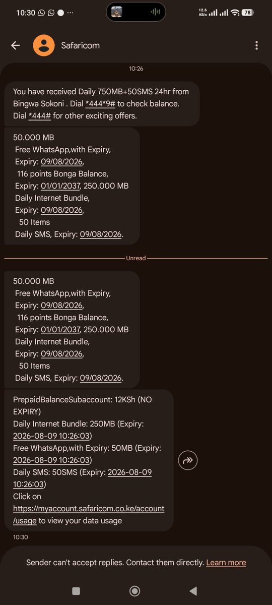 catalystX7's tweet photo. @SafaricomPLC what's going on with Bingwa Sokoni? A client pays KSh 50 and receives an SMS saying "You have received 750MB" but checking the balance it shows only 250MB. Since the update. Where are the other 500MB?Restore the 1.25GB valid till midnight offer. This is unacceptable https://t.co/5PTZVHOBzK