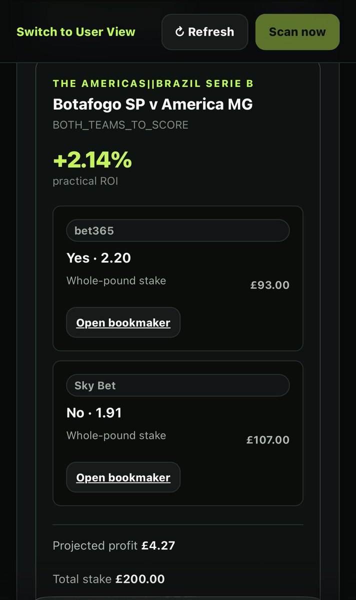 EvenTheOddsUK's tweet photo. Here is a premium Arb captured by the system I started just over a week ago. #arbitragebets #bettingtips #Tipoftheday #footballbets https://t.co/YE2CqnJ1Jt