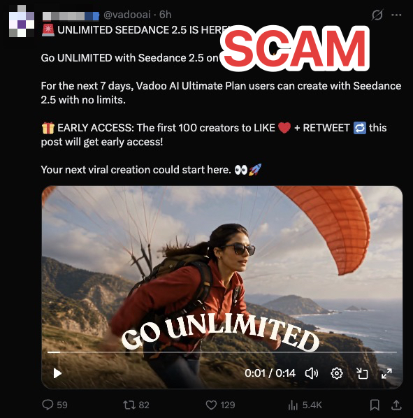 tibo_maker's tweet photo. as someone who spends more than $300,000 / month in AI models, I can tell you:

you're being scammed

Seedance 2.5 costs about $0.10 per second of video, bare minimum. that's the price WE pay. before upscaling, storage, retries, and all the generations you throw away.

one 30-second video = ~$3 in pure model cost
a normal creator iterates 3-10 times to get one

so one good video = $15-30

now do "unlimited" at $59/month.

two good videos and they're losing money. 
the math never works.

so when you see "unlimited", it's always one of these:

1. a silent throttle (your 5-min renders become 60-min renders)
2. a quiet rename ("unlimited" becomes "enhanced fast" after you paid)
3. a moving start date (you were promised 7 days, you actually get 1)

and it's likely all 3.

I'd love to sell unlimited too. it would print signups. but I pay the model providers every month, and I'd rather show you a real price than rename your plan after checkout.

if the math can't work, you're not looking at a price, you're looking at a scam