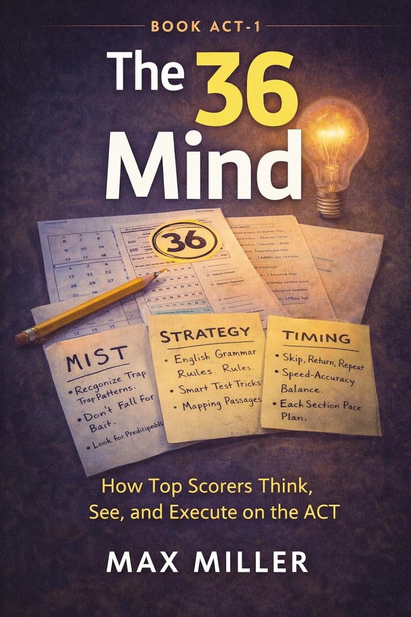 jaxily's tweet photo. Feeling the ACT dread creep in? ๐ฌ You're not alone! "The 36 Mind" is your chill guide to conquering that test with strategy, not stress. Grab your Kindle copy! https://t.co/DFqYKYuIrE #ACTprep #collegebound https://t.co/9Hq5bScaEg