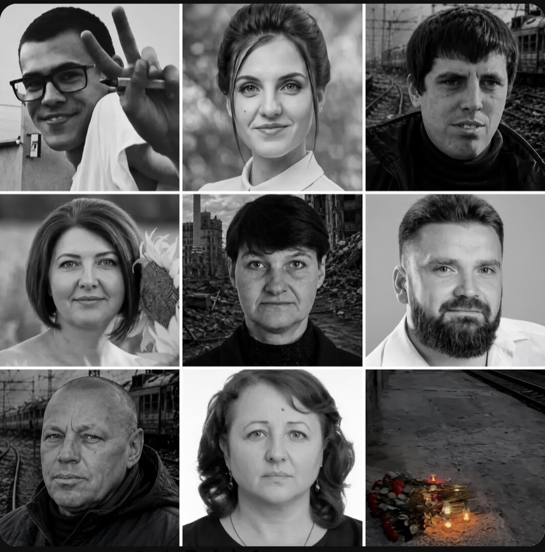 CrimeanVoyager's tweet photo. They were all killed by russia at Kvitneva railway station.

They were just waiting for a train.

Just ordinary people trying to get home.

They could still be alive if Ukraine had enough interceptors to shoot down russian ballistic missiles.

Remember that. https://t.co/KbDq6Qbuq6