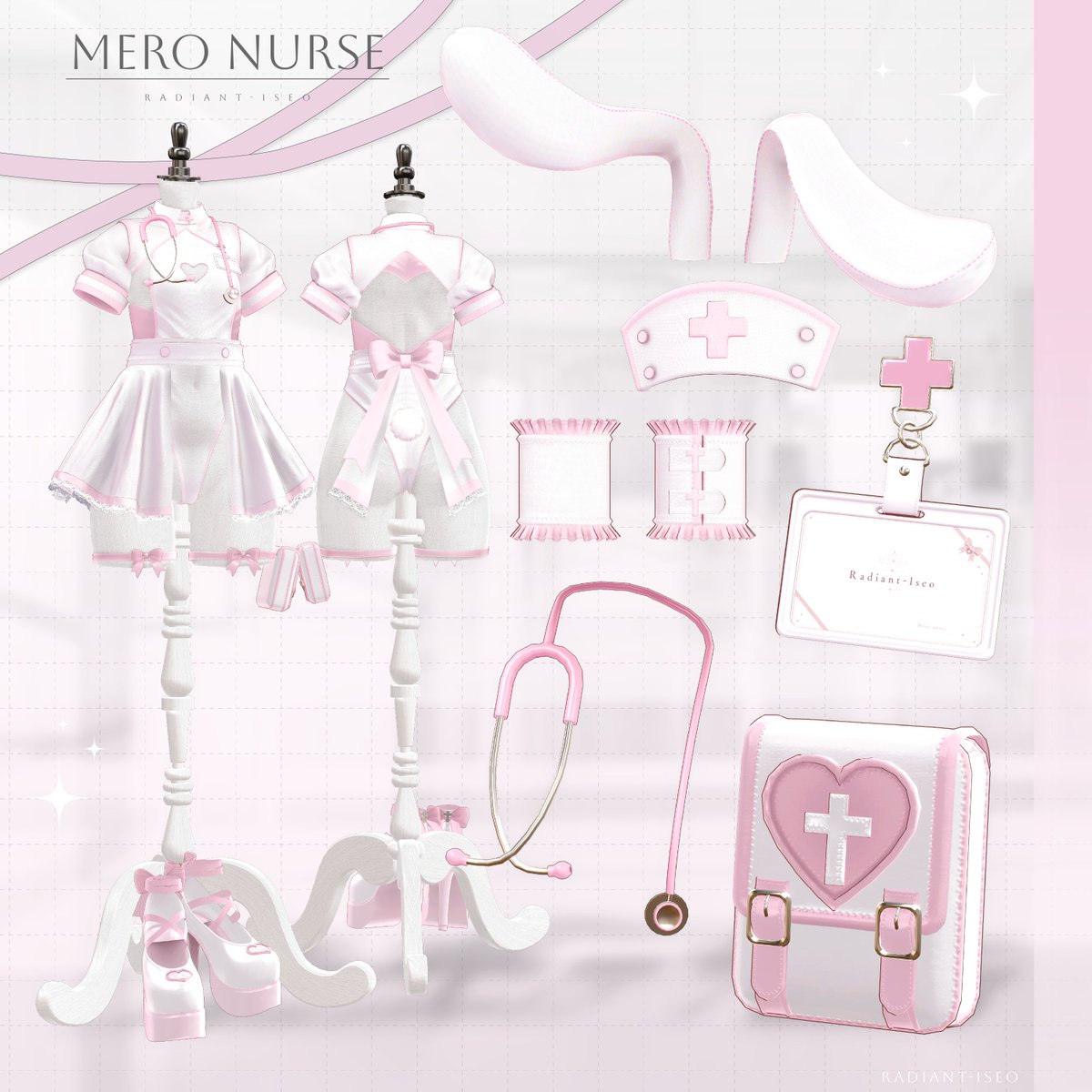 Radiant_Iseo's tweet photo. 🩺🩷Mero nurse — PINK 🩷🩺

甘く、可愛く、ちょっぴり特別なナーススタイル。

ハートモチーフや大きなリボン、
レースのフリルをたっぷり詰め込んだ
「かわいい」をぎゅっと詰め込んだナース服です

あなたのための、とっておきのナース服を♡

#Radiant_iseo　#VRChat #VRC https://t.co/Nx3VvheLaR