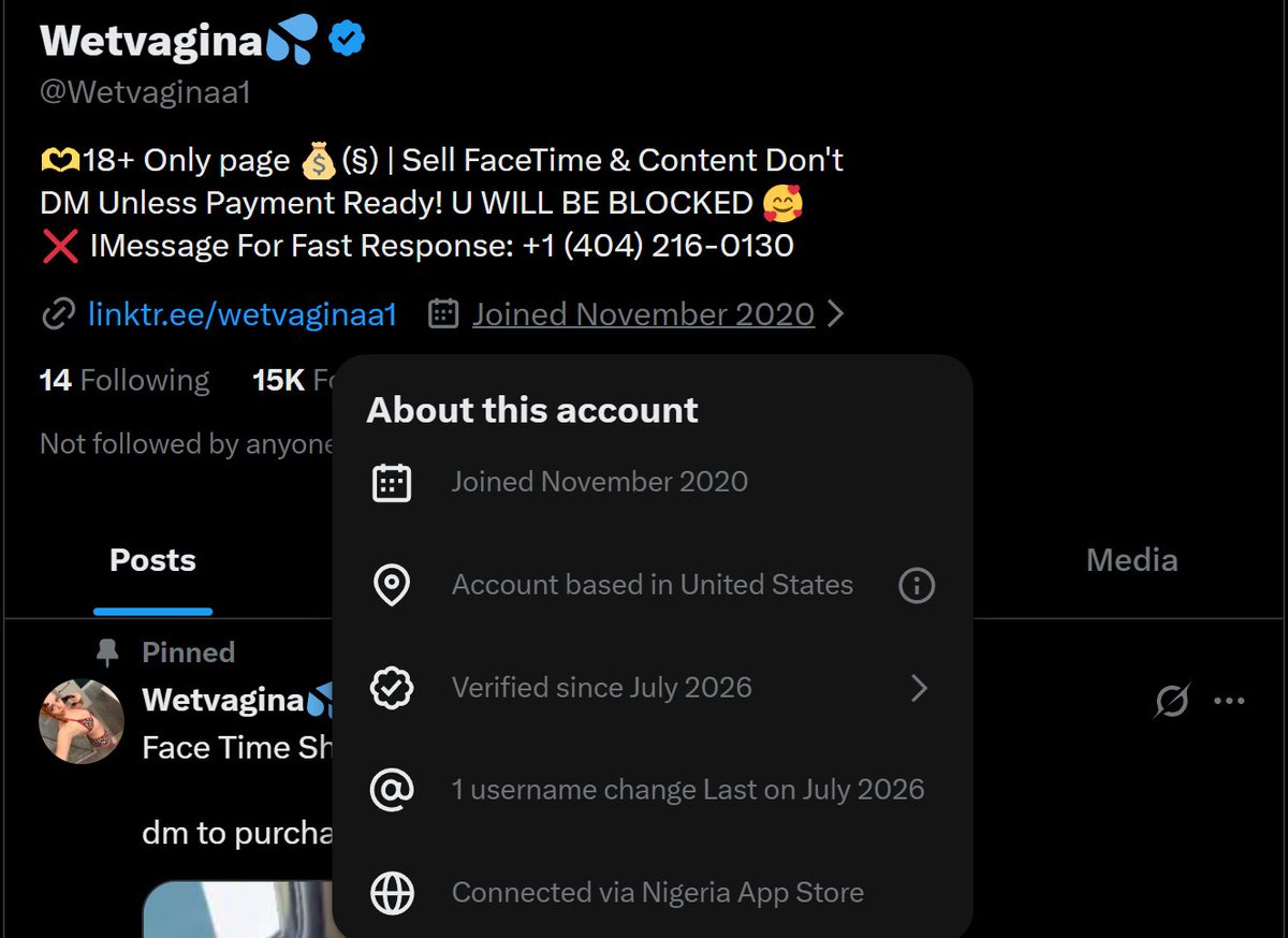 TsavoKitty's tweet photo. [ 5/5 ] – Account 5  
https://t.co/kfiLXRKZ37 💥🔨
https://t.co/smOiZcbCmW
Details: Joined November 2020, First post July 2026  
Loc: United States via Nigeria App Store  
Followers: 15K https://t.co/SxAu06gqXA