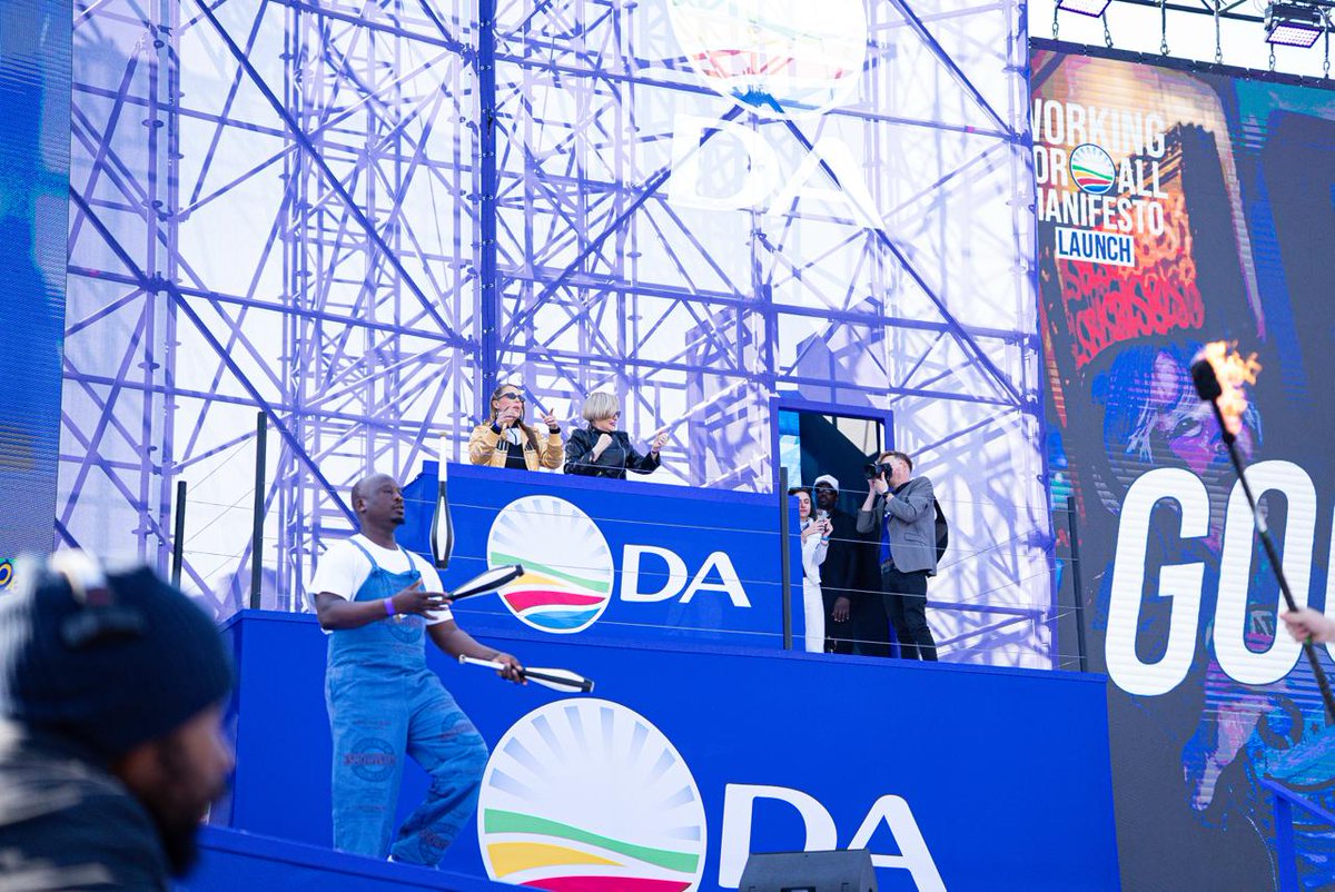 Our_DA's tweet photo. 🔥 The energy is UP in Joburg!

The Working For All Manifesto Launch is in full swing, and the stage is bringing the heat. 💙

#DAManifesto2026 https://t.co/cWDFX17hil
