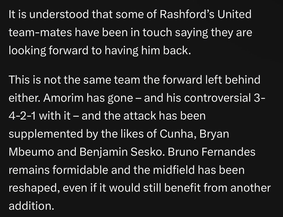 jr_fundss's tweet photo. The players in OUR changing room have been in touch with Rashford looking forward to him being back…

Mind you there are fans pushing the narrative that he will bring ‘toxicity’ to the changing room. All lies🤣 https://t.co/aTdW4g0HQY