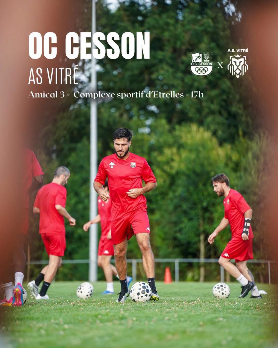OCCessonFoot's tweet photo. La #PrépaOCC se poursuit, troisième match de préparation face à l'@AsVitre1907, à Etrelles (17h) 💪

#PrépaOCC #TeamOCC https://t.co/kIRcHpCpbz