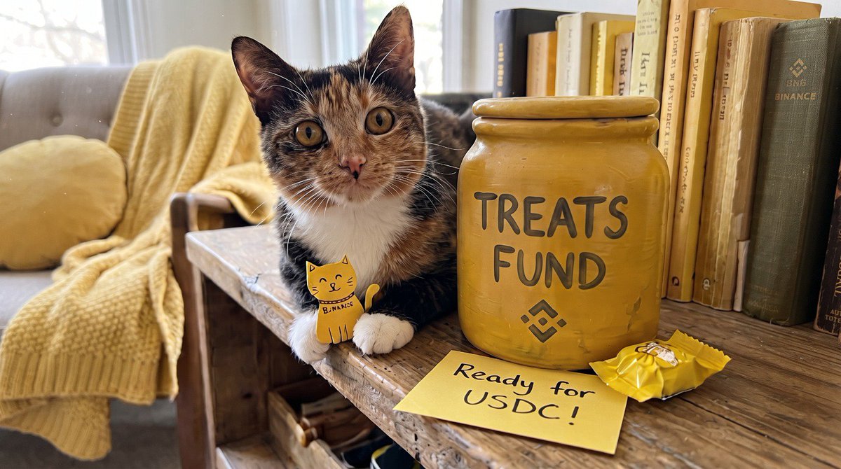 sobujadhikari24's tweet photo. My cat is officially ready to claim the treats fund!  Yellow vibes on point.
​#Binance #BinanceCats #USDC #CryptoCats https://t.co/DdPUxY3xFc