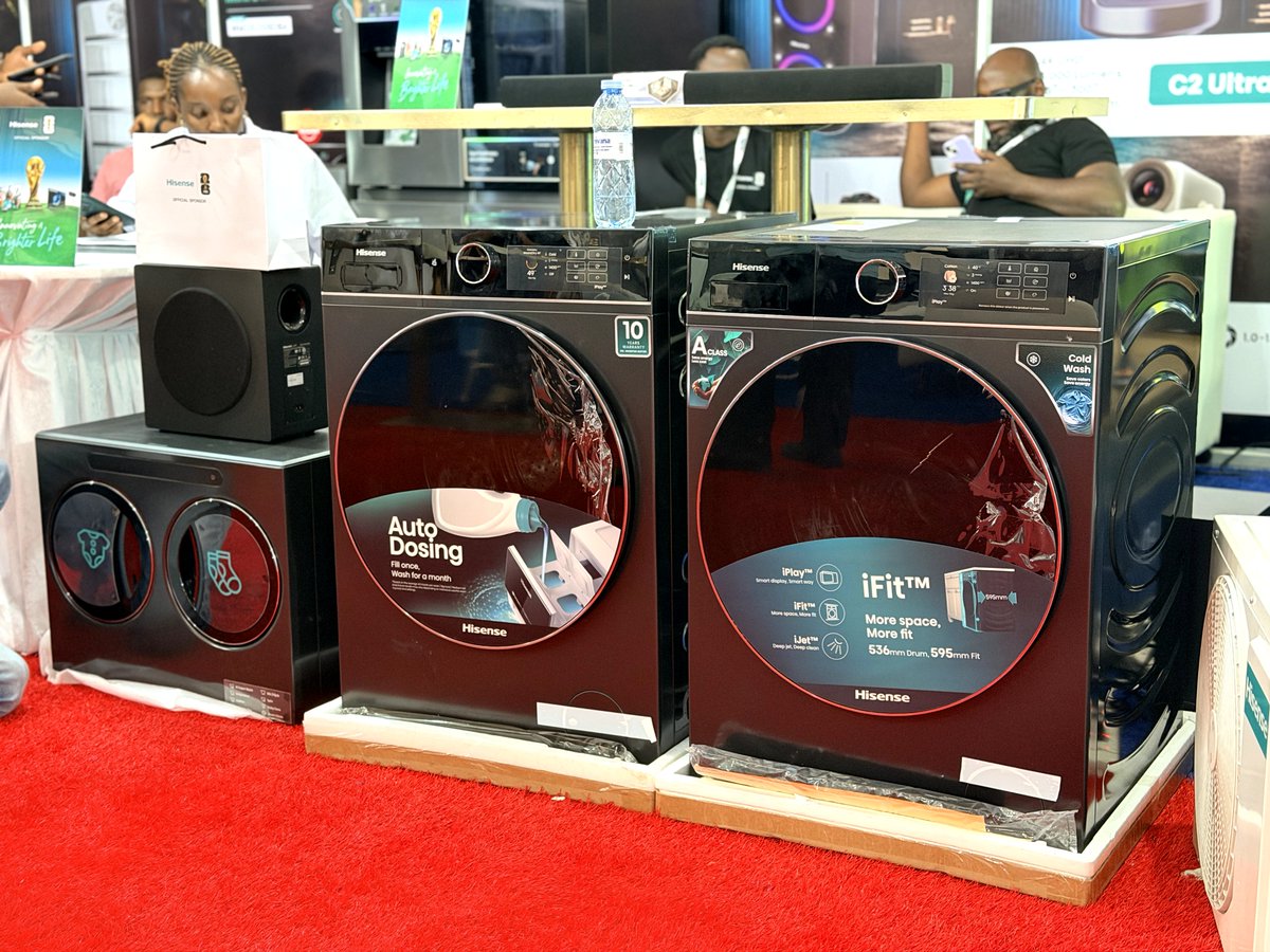 gad_rogers's tweet photo. Last day at #HisenseBUILDCON26 and the Smart AI Washing Machines are a must-see.

Perfect for homes & apartments — AI Super Wash detects your load, picks the ideal cycle, saves water & energy, and delivers cleaner clothes with less effort.

Smarter, quieter, and built for modern living.

Catch them at Booth B35, Multi-Purpose Hall before the expo ends!

#HisenseUganda #UgandaBuildcon