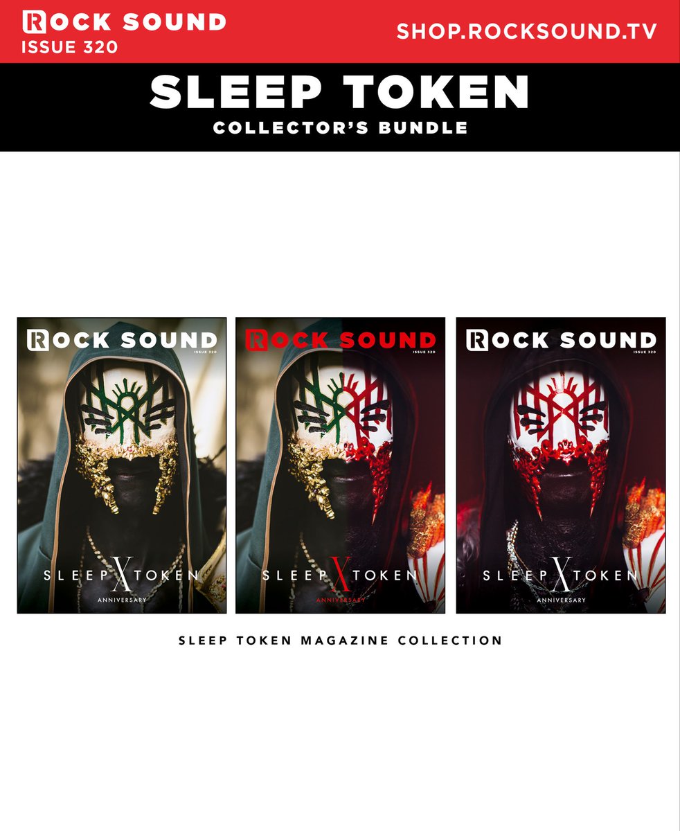 rocksound's tweet photo. Celebrating 10 years of Sleep Token with three collectible magazine covers, available to preorder now at https://t.co/Nc7a2gRXtv https://t.co/6mZbMfodCs