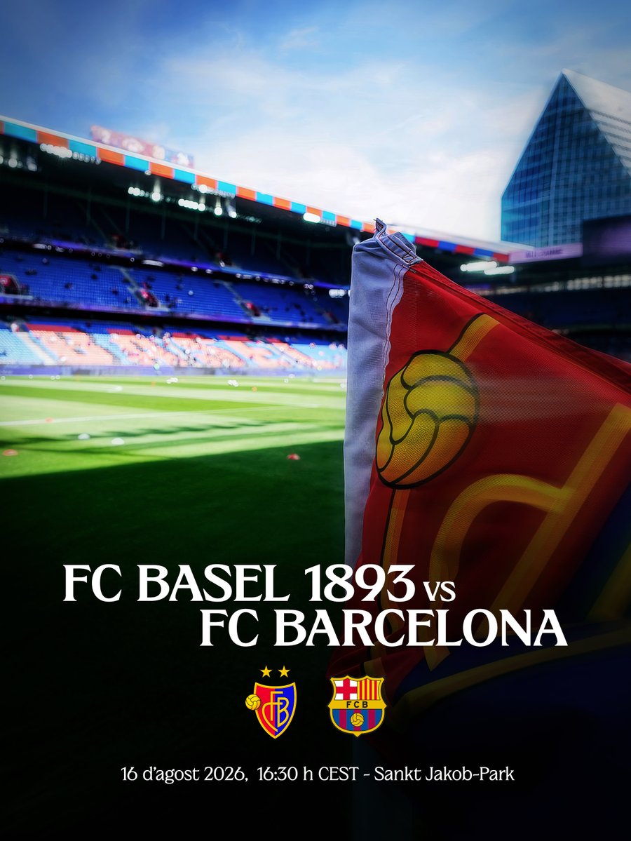 The1899FCB's tweet photo. FC Barcelona have just announced another preseason friendly. They'll travel to Basel on August 16, just a few days out before the Gamper at Camp Nou... https://t.co/WAKvR91TeK