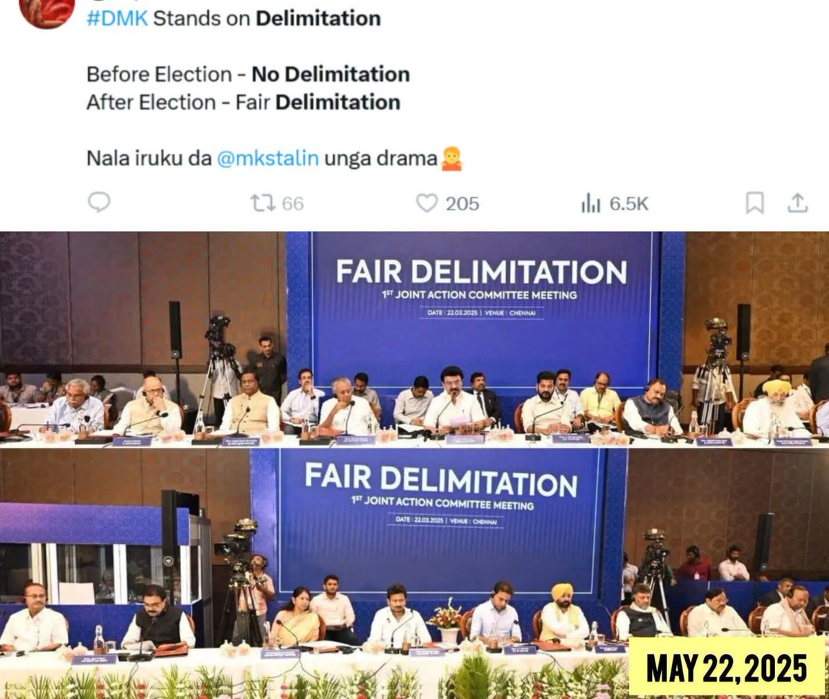 WeDravidians's tweet photo. It's Always Fair Delimitation!

DMK! https://t.co/c19mHpwMXN