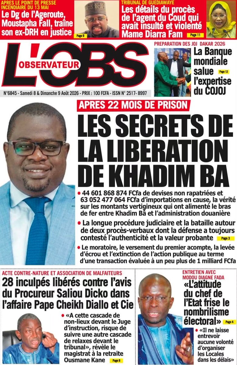 Mo_Njaay's tweet photo. #Dakar,#LibérationSn,#LeQuotidienSn,#LesEchosSn,#LobsSn https://t.co/VNrXkt1qpd
