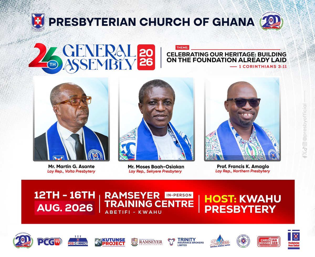 PresbyOfficial's tweet photo. #26thGA: Day 8 of Virtual Workshops. 

In-person meeting: Wednesday, 12th - Sunday, 16th August 2026 at RTC, Abetifi-Kwahu. 

“For even the Son of Man came not to be served but to serve others and to give his life as a ransom for many" - Mark 10:45 https://t.co/Cs5dtNqCap