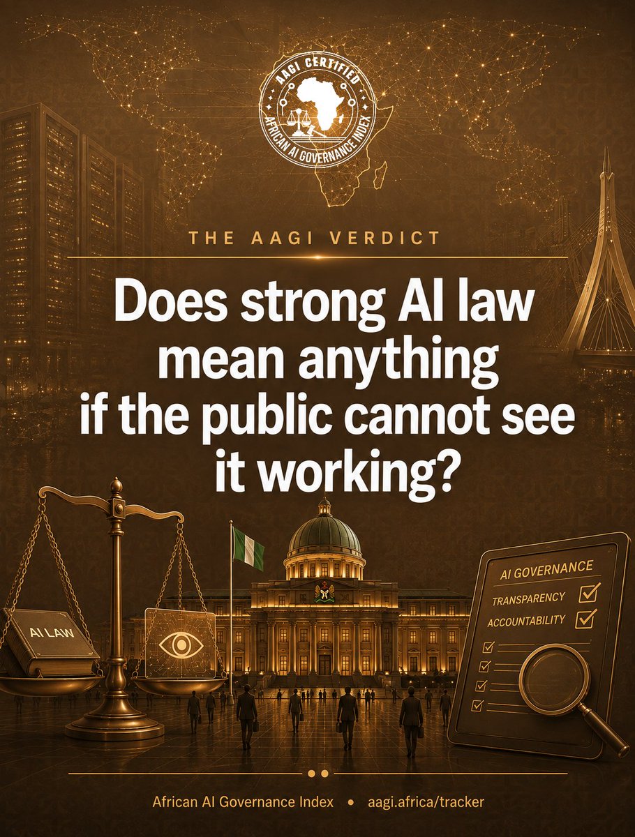 AAGIndex's tweet photo. #Nigeria 70 on the AAGI tracker. 1,368 compliance notices in one wave. 400+ loan app cases open.

And a borrower still cannot see whether their complaint went anywhere.

Does strong AI law mean anything if the public cannot see it working?

#AAGI #TheAAGIVerdict #Africa #AI https://t.co/SsgZZmJe3Y