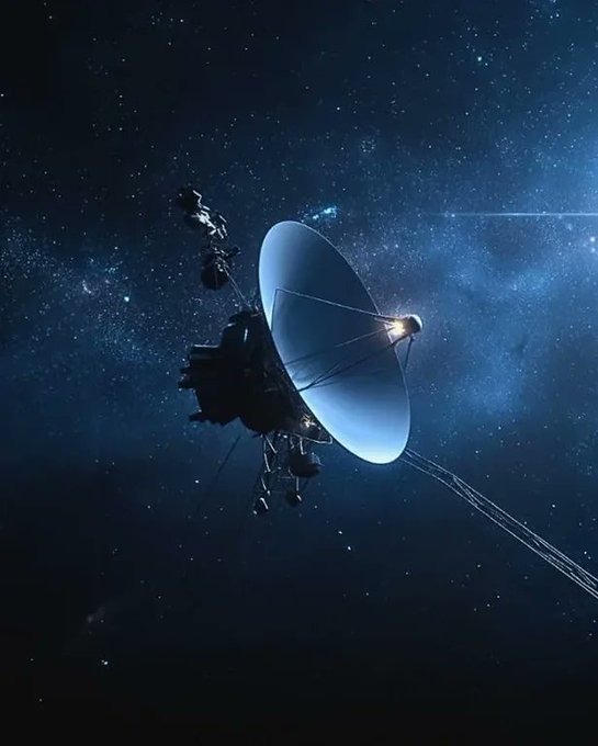 Rainmaker1973's tweet photo. After nearly 50 years in space, NASA’s Voyager 1 is about to hit a historic milestone. 

By November 15, 2026, it will be 16.1 billion miles (25.9 billion km) away, meaning a radio signal will take a full 24 hours — a full light-day — to reach it. https://t.co/9S86NF8rsv