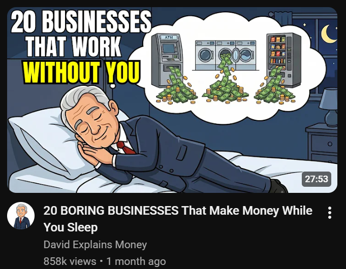 NextGenStudioAI's tweet photo. Almost $20k from one video in 30 days 🤯

“20 Boring Businesses That Make Money While You Sleep” > 858k views.

This ranked list format is still printing hard in finance niche.

Drop the idea into NextGen Studio > full video ready in minutes.
Use Code: NXG for 10% off your first month!