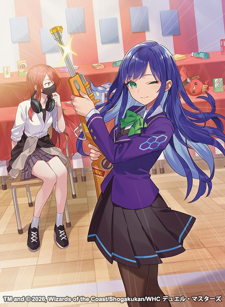 yuzu_shio's tweet photo. 【お仕事】8/8発売の「デュエル・マスターズTCG」ドラゴン娘になりたくないっ！文化祭だョ！全員集合!!ドラ娘100％パックにて、『江戸素・Q・真理＜計算通り！＞』を描かせて頂きました。よろしくお願いいたします！🐲　#デュエマ　#デュエル・マスターズ https://t.co/XfZP2H4iTL