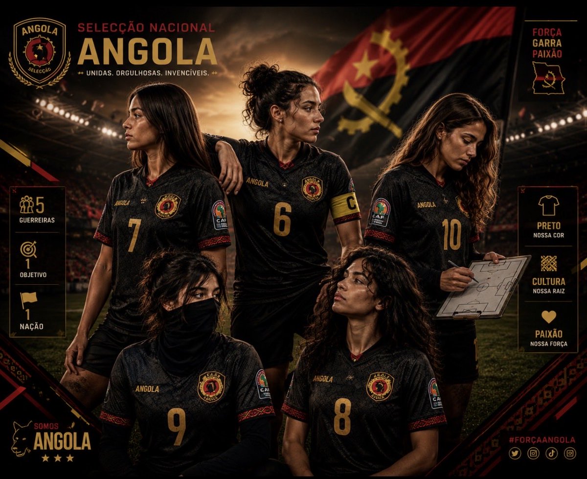 seees01's tweet photo. 🇦🇴🐺 رسميًا | أطقم منتخب أنغولا

تم اعتماد الطقمين الرسميين لمنتخب أنغولا للمشاركة في منافسات البطولة.

⚫ الطقم الأسود — حضور وهيبة الذئاب.
🔴 الطقم الأحمر — شراسة وروح أنغولا.

طقمين… هوية واحدة… وهدف واحد.
أنغولا حاضرة. والذئاب جاهزة. https://t.co/fK4KWlsBN0