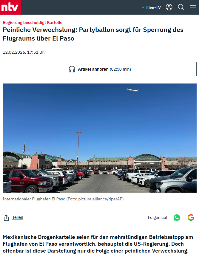 RobKPunkt_4887's tweet photo. @gingerino12 Servus Ginger.🤭 In El Paso Tx erdolcht man panisch die 10-Tage-No-Fly-Zone wegen Partyballons. Und Deutschland? Schafft nicht mal das. Während drüben der Laser glüht, wird die Gefahr hierzulande nicht abgeschossen, sondern in Ausschüssen zu Tode gequält.🎉🍿 #Leipzig #Mechernich https://t.co/39b4tJUkBE
