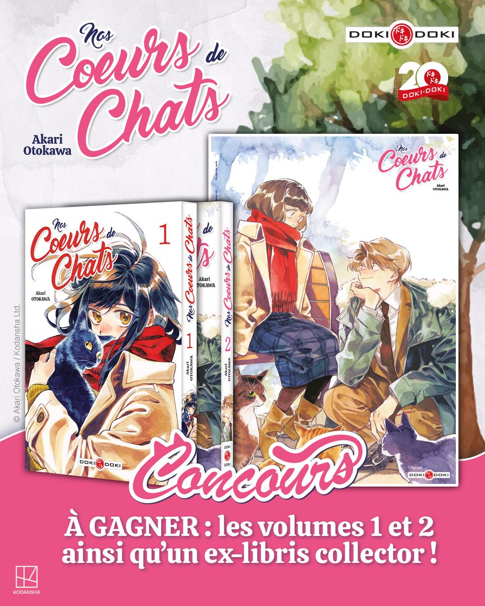 dokidoki_manga's tweet photo. C'est la journée internationale des chats ! 😻

On vous propose de fêter ce jour fabuleux en tentent de gagner un ex-libris Nos Coeurs de Chats et les deux premiers volumes du manga !

🐈 Pour participer :
🐾 RT + FOLLOW @dokidoki_manga
🐾 Commentez "Miaou"

Tirage au sort dans 9 jours. Bonne chance à tous !