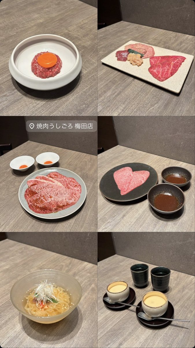 00llnn's tweet photo. 大阪の有名な焼肉店食べ比べてみた🤍感想ツリーに繋げます↓

写真の順に
1️⃣梅田 うしみつ
2️⃣焼肉 うしごろ 梅田店
3️⃣焼肉 㐂舌 法善寺
4️⃣北新地焼肉 きらく
5️⃣焼肉割烹YP流（写真入らんかった💧）

大体予算1万円くらいです！少し前に行ってるお店もあり、変わってる部分もあるかもですが悪しからず😿 https://t.co/wFSgKtayCE