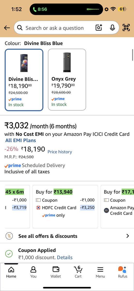 finapolygroup's tweet photo. but the card offer isn’t showing either. Sharing screenshots with the current time for reference. Please check. https://t.co/rbk6PB4ien