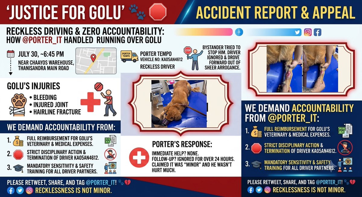 prince_r_sin's tweet photo. @porterit_ thinks running over a community dog is a "minor incident." Bleeding and whining dogs are no big deal to them. Business over compassion, always. Help me bring this arrogance to its knees.
#JusticeForGoluTheDog #CompassionForAnimals #PorterTreatTheDog https://t.co/CTEElgi7Fz