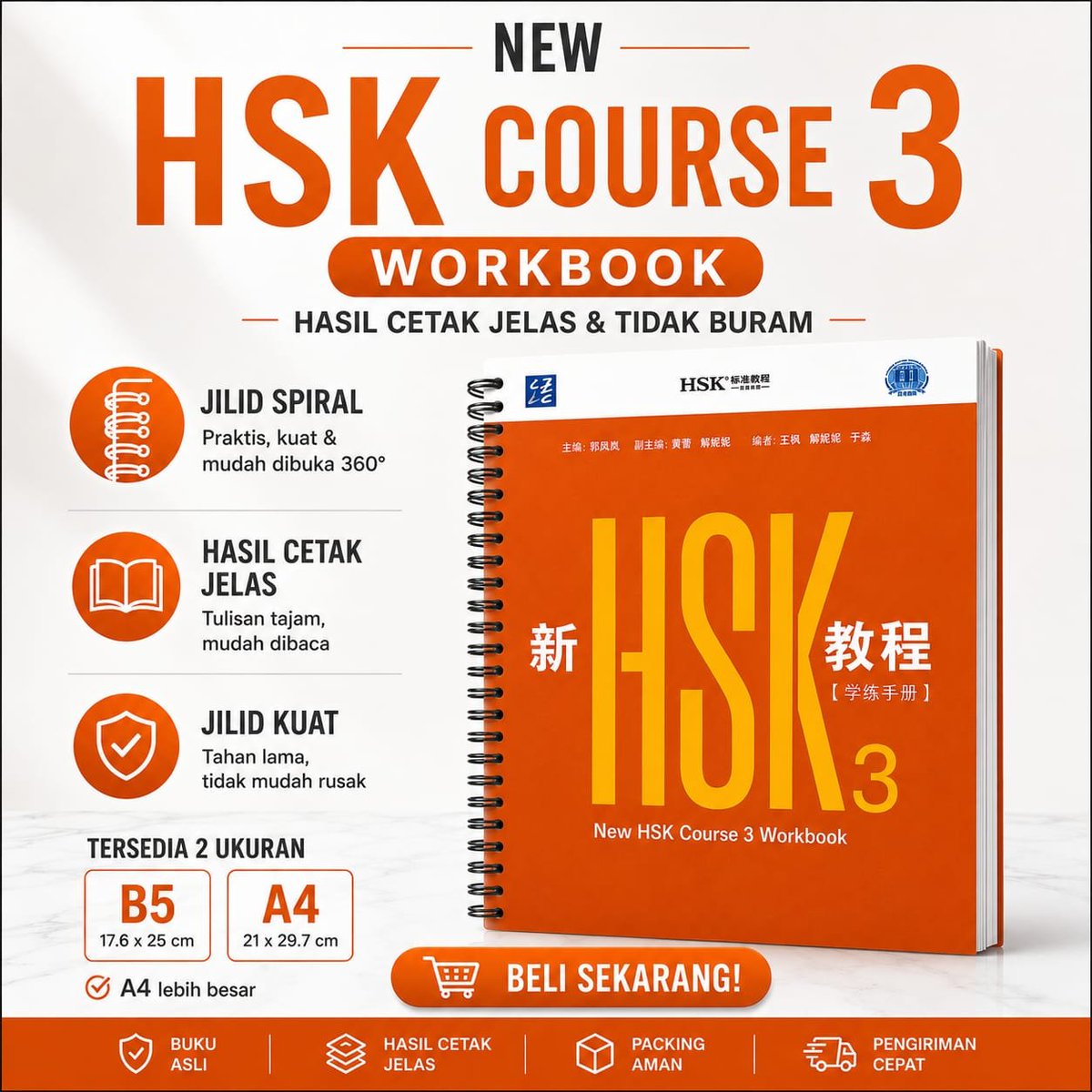 wonkyeomii's tweet photo. Buku WORKBOOK NEW HSK 3 versi 3.0 udah rilis niih. Buat kursus Mandarin or mandiri boleh pesan di akuu. Cetak jelas dan harga murmer. Ukuran A4 warna cuma 81 RB ajaaa. Bisa via shopee jugaa

Hasil cetak tokoku udah aku lampirin dibawah ya 😆😆. Yuuk order
https://t.co/OSiEyQitZ0 https://t.co/B3qAczRhsE