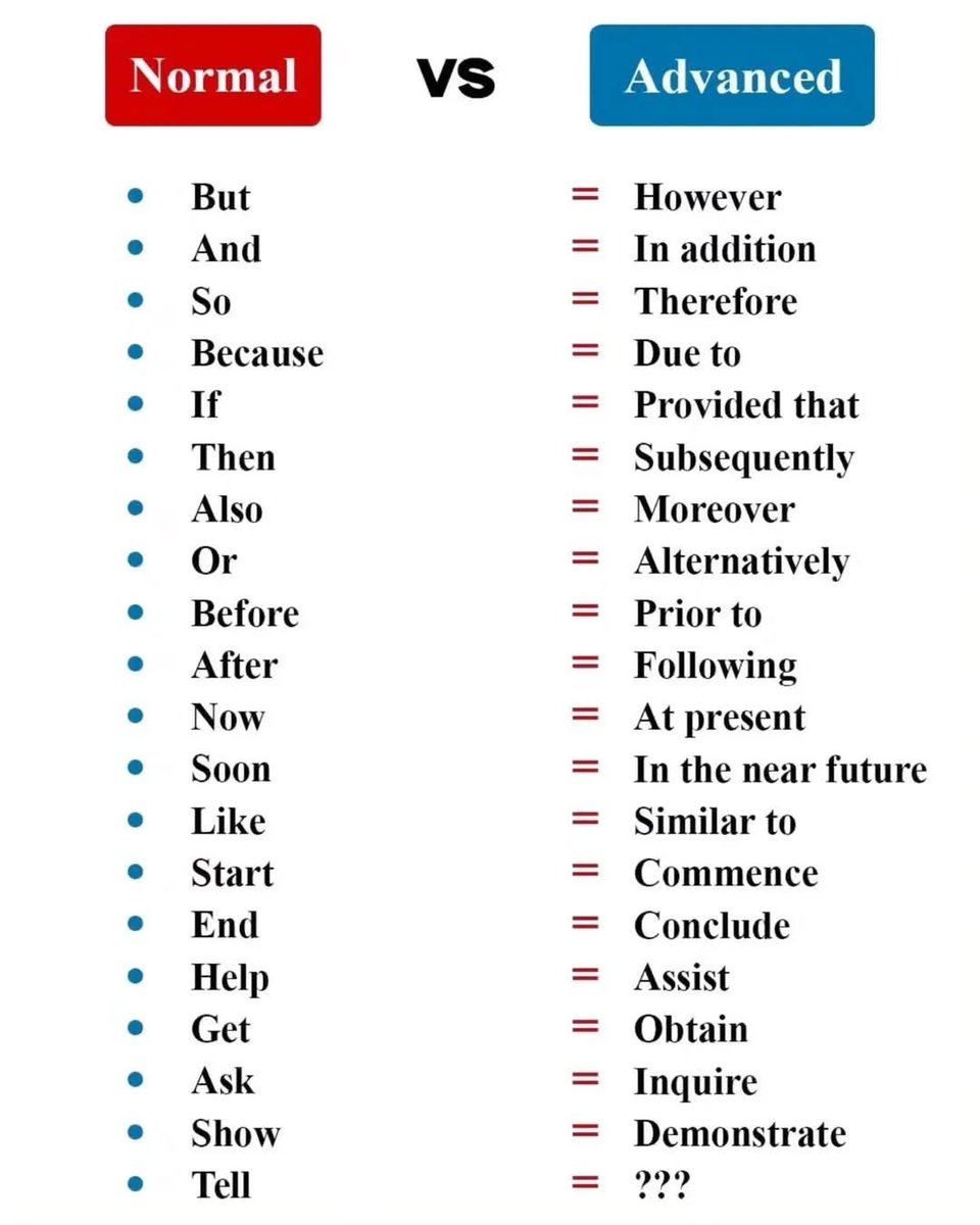 grammarenglis's tweet photo. Normal vs Advanced https://t.co/1KHGvDCIMH