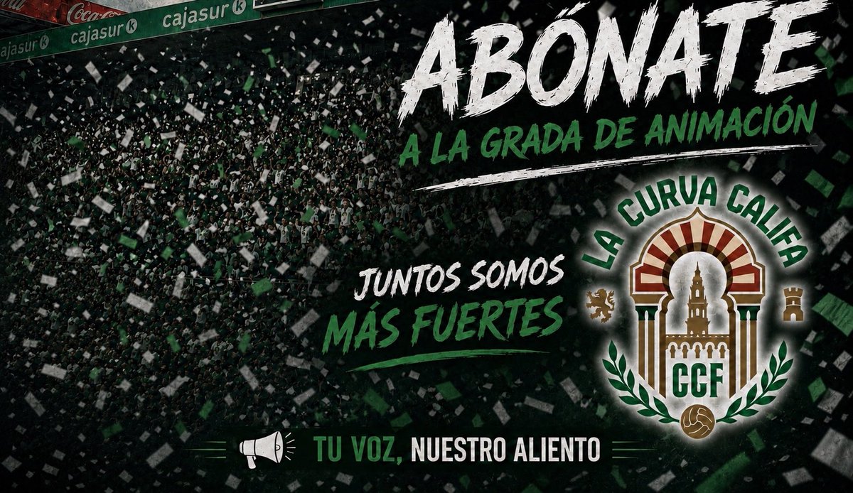LaCurvaCalifa's tweet photo. Desde nuestro grupo queremos hacer un llamamiento a todas las peñas, grupos y cordobesistas que sienten estos colores para que se unan a la grada de animación.

Es el momento de hacer del Arcángel una auténtica olla a presión https://t.co/078gKD8Srz