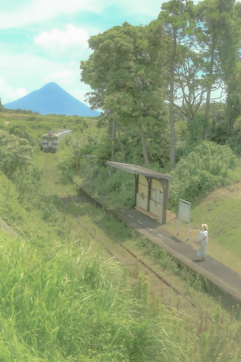 kapibara41_tw's tweet photo. 夏の思い出。

ボクの夏の写真で忘れられない一枚と言えばこれです。
開聞岳をバックに緑あふれる素敵なシーン。
この場所は今でもずっと好きです。

撮影地:指宿枕崎線 https://t.co/8Zb4P12uEi