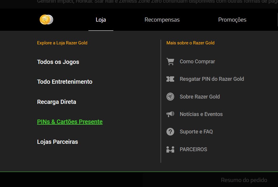 ArthurFodinhaa's tweet photo. @cenieterno @EconoMisterPRO vai nessa aba, resgata o pin do razer gold (na parte da direita da foto), e depois seleciona oq vc quer comprar e no metodo de pagamento seleciona razer gold. https://t.co/jlnwuT9Usq