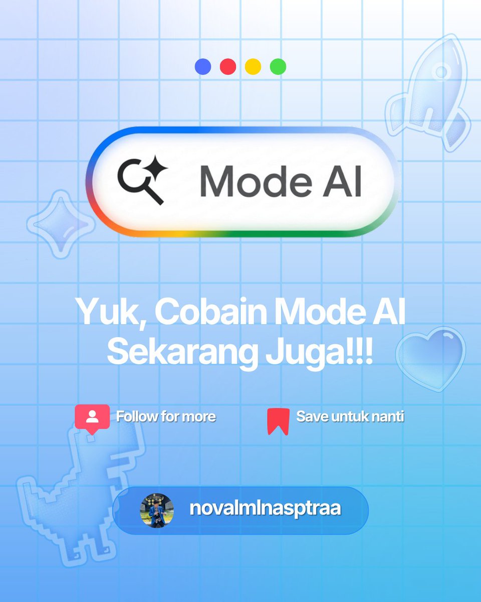 Vallms05's tweet photo. Lagi cari cafe buat nugas tapi bingung mau pilih yang mana? 
Biar nggak perlu cek satu-satu, coba kasih kriterianya ke AI Mode dan biarkan dia bantu cari yang paling cocok.

@googleindonesia 
#TeamGoogle #GoogleStudentAmbassador #GSA2026 #Gemini #GoogleAI https://t.co/sCYRaYro9c