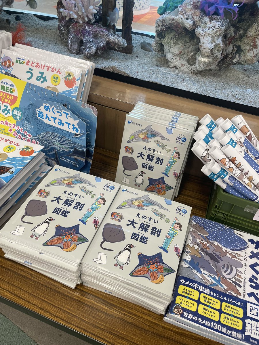 yurindo_shonan's tweet photo. 【児童書】期間中、通常は新江ノ島水族館でしか販売していない『えのすい大解剖図鑑』を、限定で有隣堂テラスモール湘南店でも販売しております！！是非お買い求めくださいませ！！ https://t.co/MSx9vRu2UX