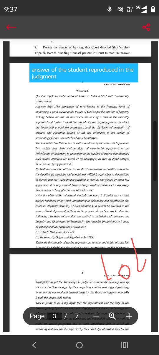 sone_do_mujhe's tweet photo. So, a 5th yr law student approached HC saying he was given 0 marks in an environment paper. He expected atleast 50!

HC referred his answer copy. Couldnt understand anything. Said he was rightly given zero marks.

Referred the matter to BCI.

Oops. 🫣😆

Risks of Litigation! https://t.co/rikd1N200D