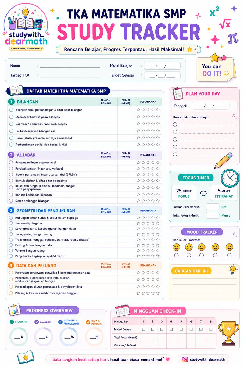 _dearmath's tweet photo. satu langkah kecil setiap hari, hasil luar biasa menantimu 🩶🩵
hai #studytwt yang pingin belajar lebih ke tracking boleh bgt download ini https://t.co/GTm4nQxLyH