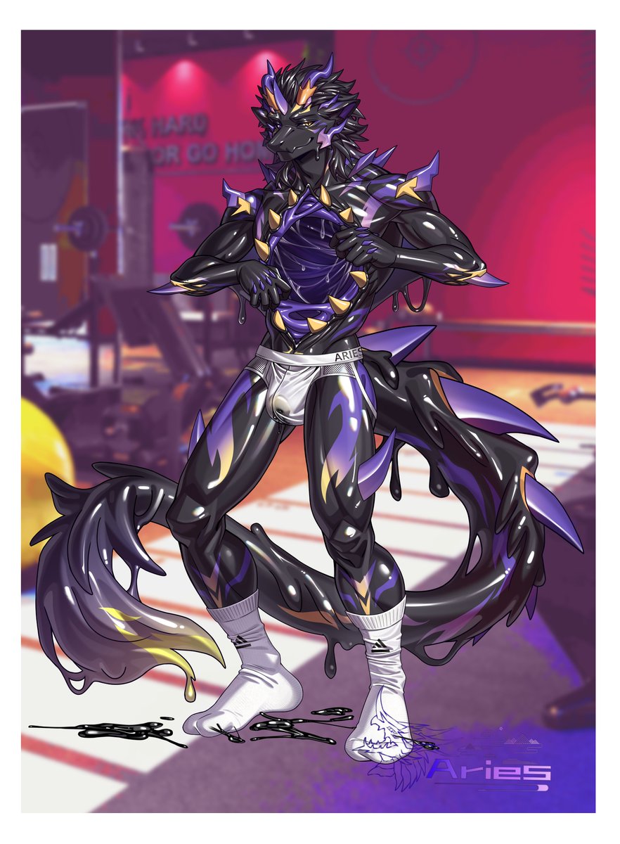Le_Ar1es's tweet photo. 是震撼美味的无偿！
非常感谢 @QN_bdyh135 老师的创作😋👍🏻
#furry #furryart #goocreature #latex #rubber https://t.co/AT65x3WITD