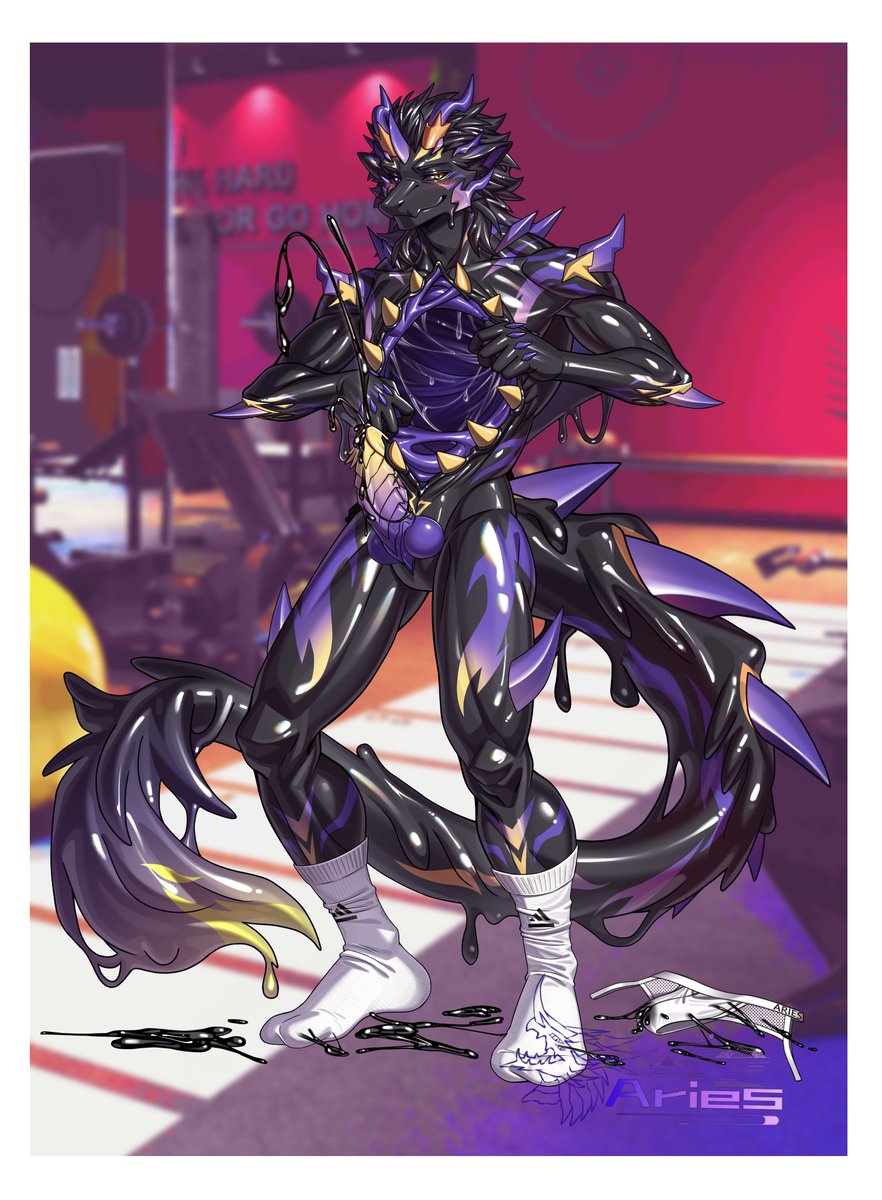 Le_Ar1es's tweet photo. 是震撼美味的无偿！
非常感谢 @QN_bdyh135 老师的创作😋👍🏻
#furry #furryart #goocreature #latex #rubber https://t.co/AT65x3WITD