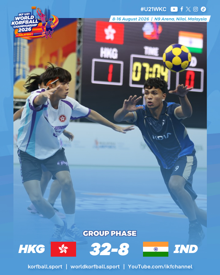korfball's tweet photo. Final score: HKG 32-8 IND #Day1 #GroupPhase | IKF #U21WKC 2026

🏆 IKF U21 World Korfball Championship 2026
🗓️ 8-16 August in Nilai, Malaysia 🇲🇾
📰 Streams, images & more: https://t.co/xv7IbCUiS1

📷 Eric Chan

#korfball #TheMixedGenderSport #korfbal #corfebol #korfbol #corfbol #korfballeague #КОРФБОЛ #合球 #コーフボール #कोर्फबॉल #코프볼 #คอร์ฟบอล #කොර්ෆ්බොල් @AsiaIkf